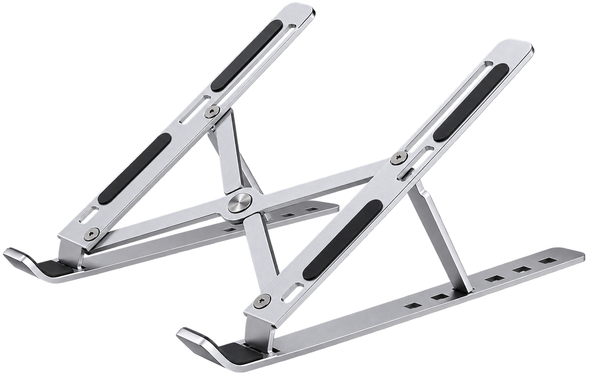 Adjustable laptop stands, Adjustable Height 7 Level, Foldable Laptop Stand Aluminium metal Laptop Stand Solid Stand With Anti Slip Rubber Grips Portable Laptop Stand For all Size laptop and Tablets
