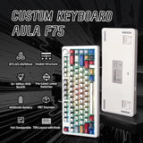 Aula F75 Wireless Mechanical Keyboard, Creamy Keyboard with RGB Backlit Hot Swappable, 81 Keys 75% Layout Gaming Keyboard, Bluetooth/2.4GHz/Type-C, Creamy Sounding, Reaper Switches (Comic)