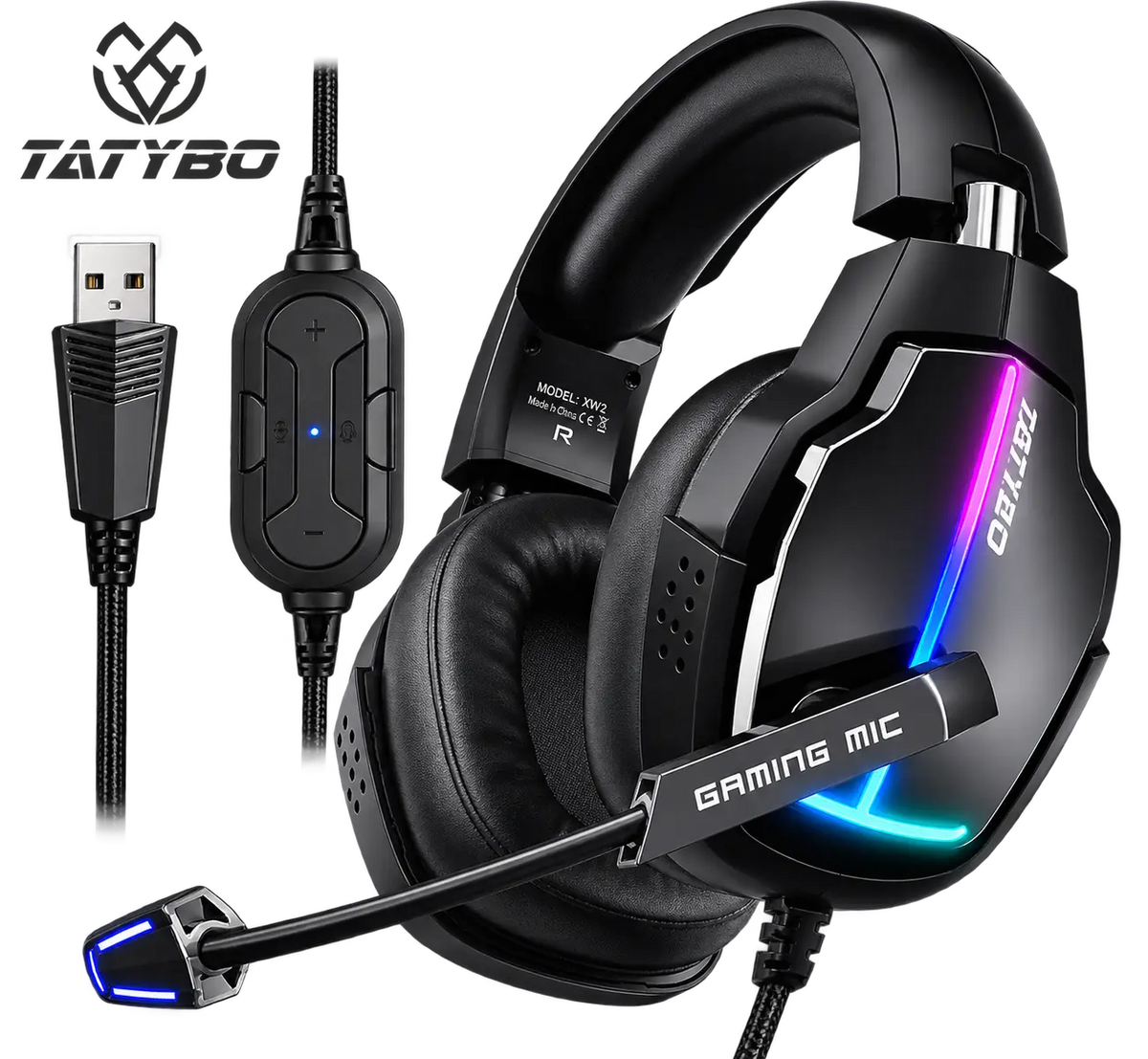 TATYOB XW2 USB 7.1 GAMiNG HEADPHONE NOiSE CANCELLATiON MiC