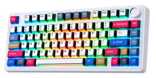 Aula F75 Wireless Mechanical Keyboard, Creamy Keyboard with RGB Backlit Hot Swappable, 81 Keys 75% Layout Gaming Keyboard, Bluetooth/2.4GHz/Type-C, Creamy Sounding, Reaper Switches (Comic)